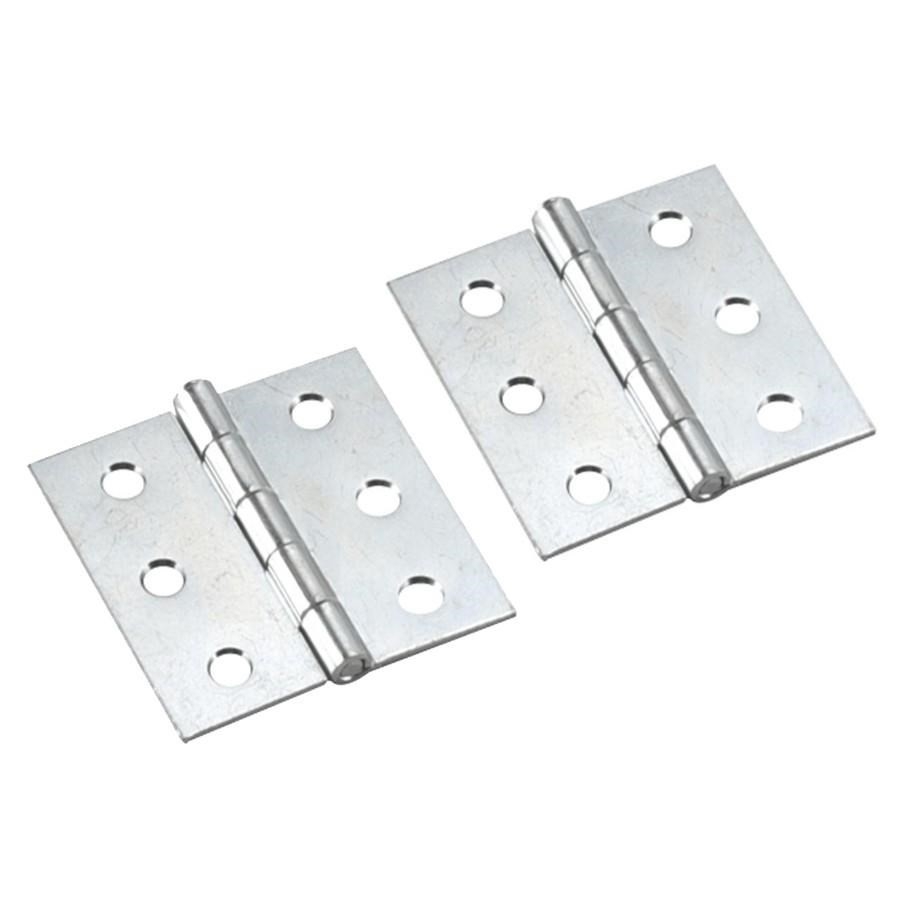 Paquet de 2 charnières larges de 3 po x 3 po à tige libre, zinc