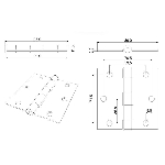 Paquet de 2 charnières larges de 3-1/2 po à tige libre, zinc