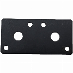 Plaque de fixation noire de 3 po x 1-1/3 po x 1/8 po