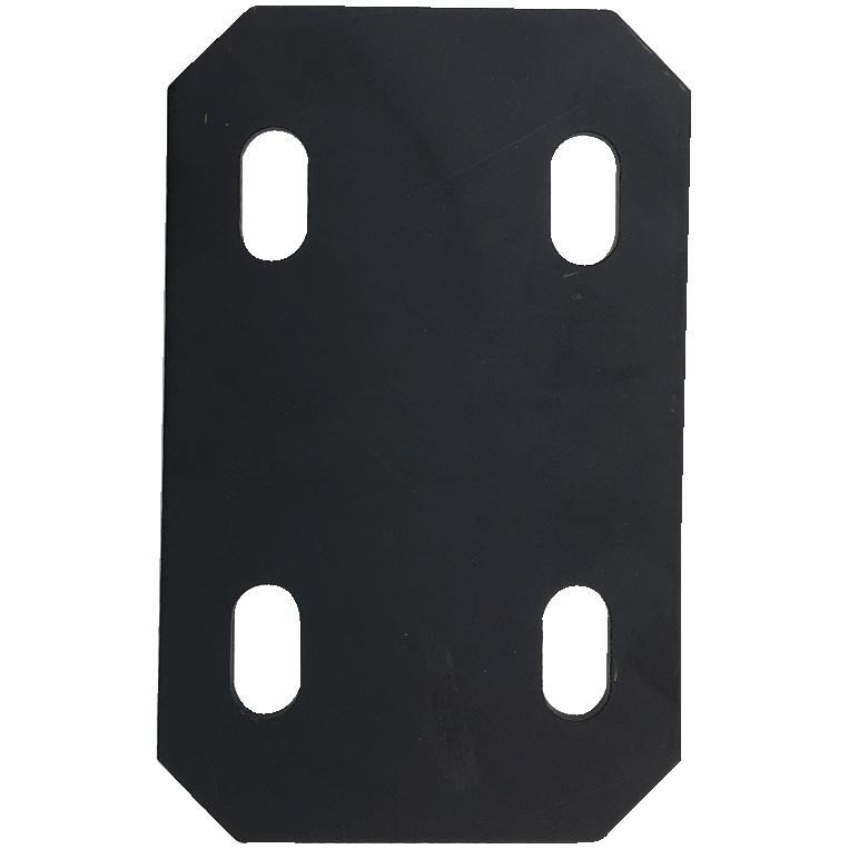 Plaque de fixation noire de 4-7/10 po x 3 po x 1/8 po