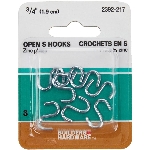 Paquet de 8 crochets en S ouverts de 3/4 po, zinc