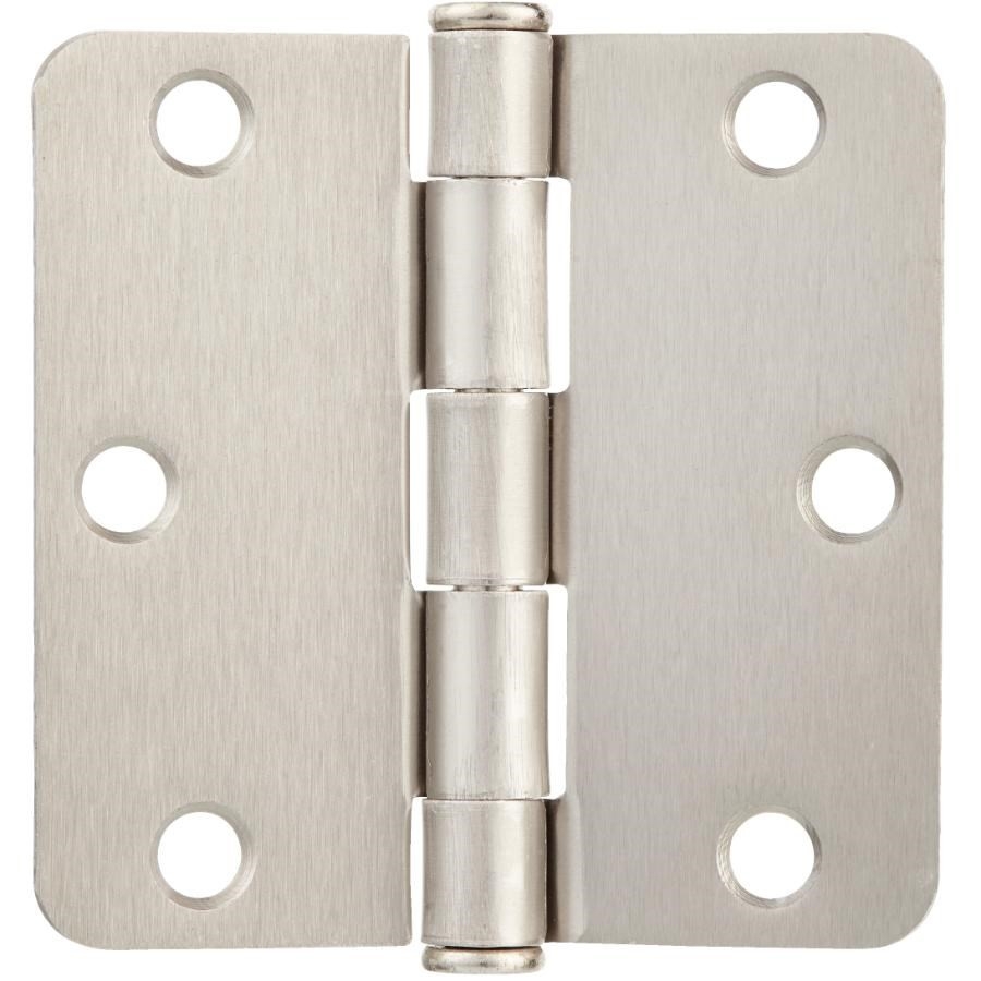 Paquet de 2 charnières de 3 po à rayon de 1/4 po, nickel satiné