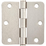 Paquet de 2 charnières de 3 po à rayon de 1/4 po, nickel satiné