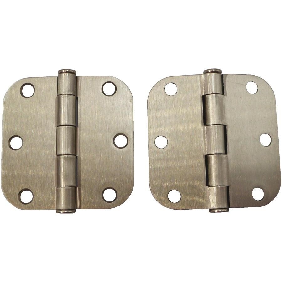 Paquet de 2 charnières de 3 po à rayon de 5/8 po, nickel satiné