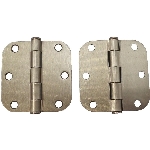 Paquet de 2 charnières de 3 po à rayon de 5/8 po, nickel satiné