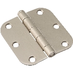 Paquet de 2 charnières de 3 po à rayon de 5/8 po, nickel satiné