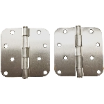 Paquet de 2 charnières de 4 po à rayon de 5/8 po, nickel satiné