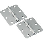 Paquet de 2 charnières de 3 po à rayon de 1/4 po, chrome satiné