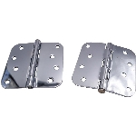 Paquet de 2 charnières de 4 po à rayon de 5/8 po, chrome