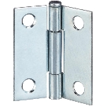 Paquet de 2 charnières étroites de 1-1/2 po à broche mobile, zinc