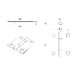 Paquet de 2 charnières étroites de 1-1/2 po à broche mobile, zinc