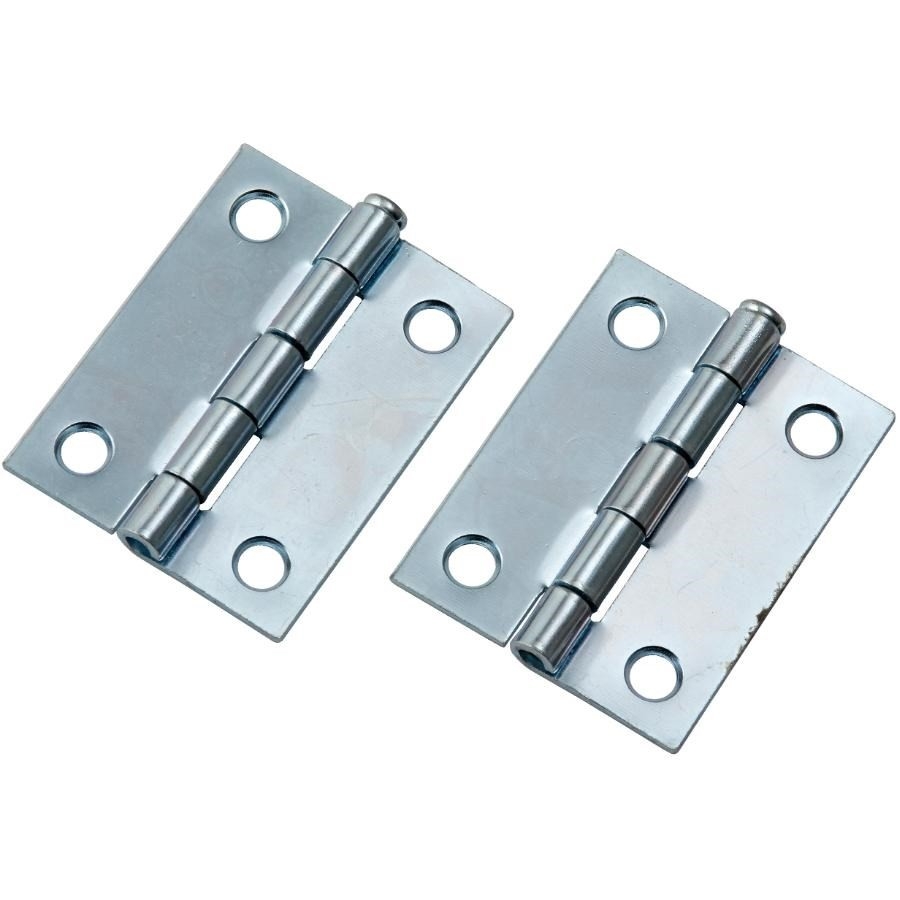 Paquet de 2 charnières étroites de 2 po à broche mobile, zinc