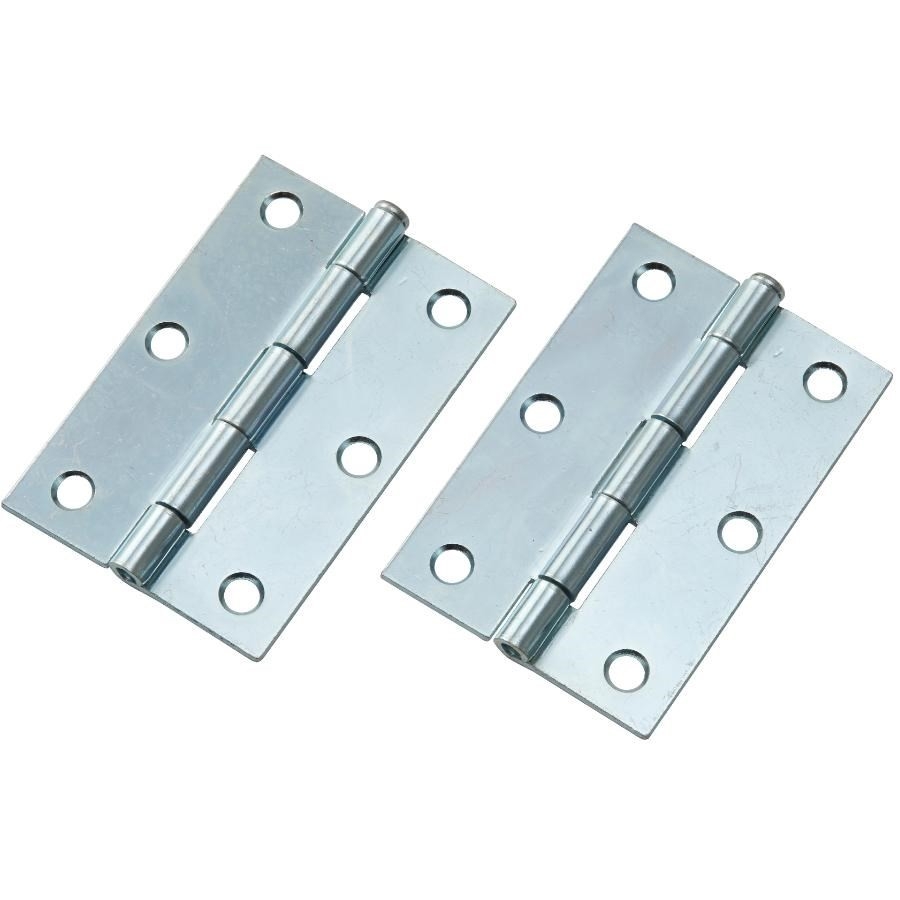 Paquet de 2 charnières étroites de 3 po à broche mobile, zinc