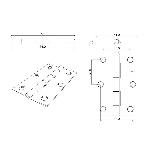 Paquet de 2 charnières étroites de 3 po à broche mobile, zinc