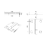 Paquet de 2 charnières étroites de 1-1/2 po à broche fixe, laiton