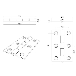 Paquet de 2 charnières étroites de 2-1/2 po à broche fixe, laiton