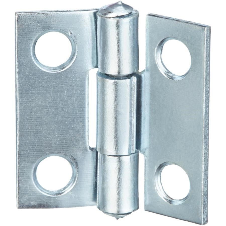 Paquet de 2 charnières étroites de 1 po à broche fixe, zinc