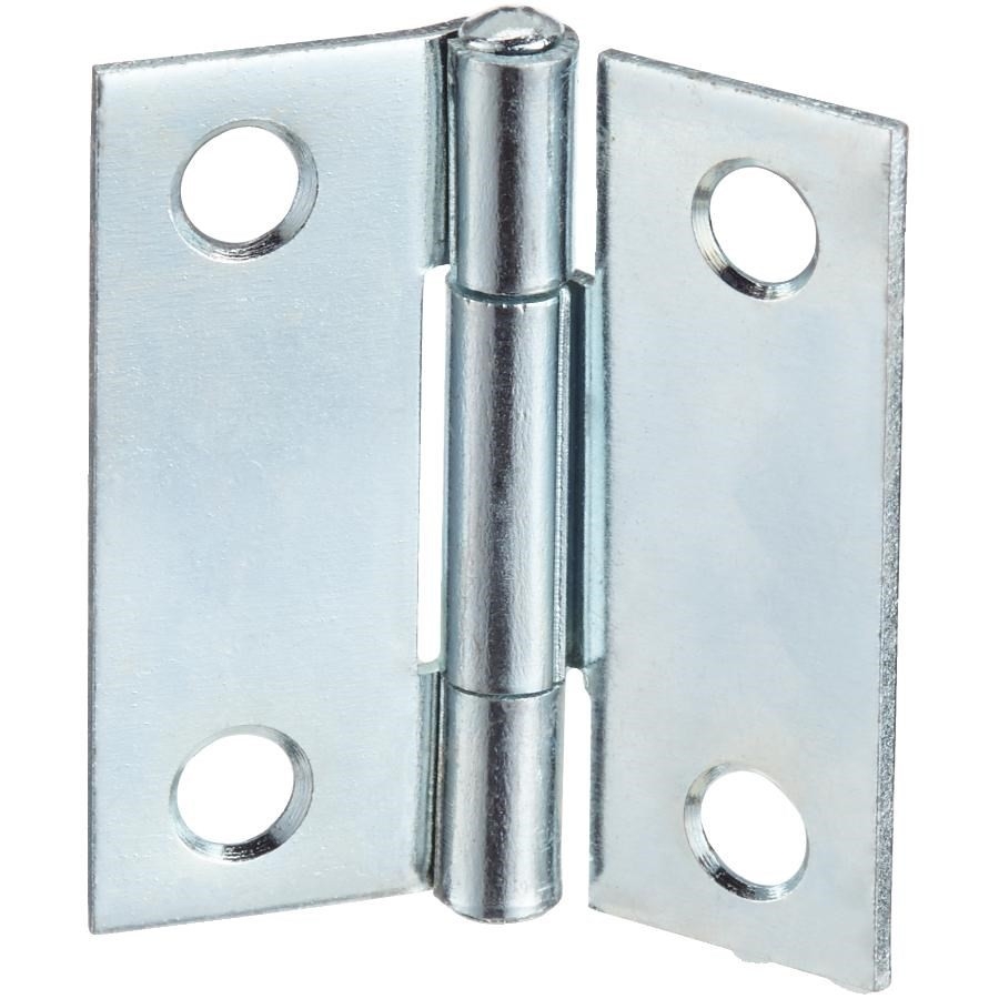 Paquet de 2 charnières étroites de 1-1/2 po à broche fixe, zinc