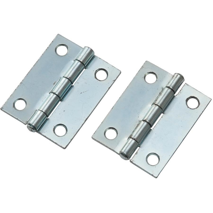 Paquet de 2 charnières étroites de 2 po à broche fixe, zinc