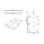 Paquet de 2 charnières étroites de 3 po à broche fixe, zinc