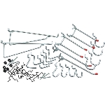 Paquet de 32 crochets de service moyen pour panneau perforé, formats variés