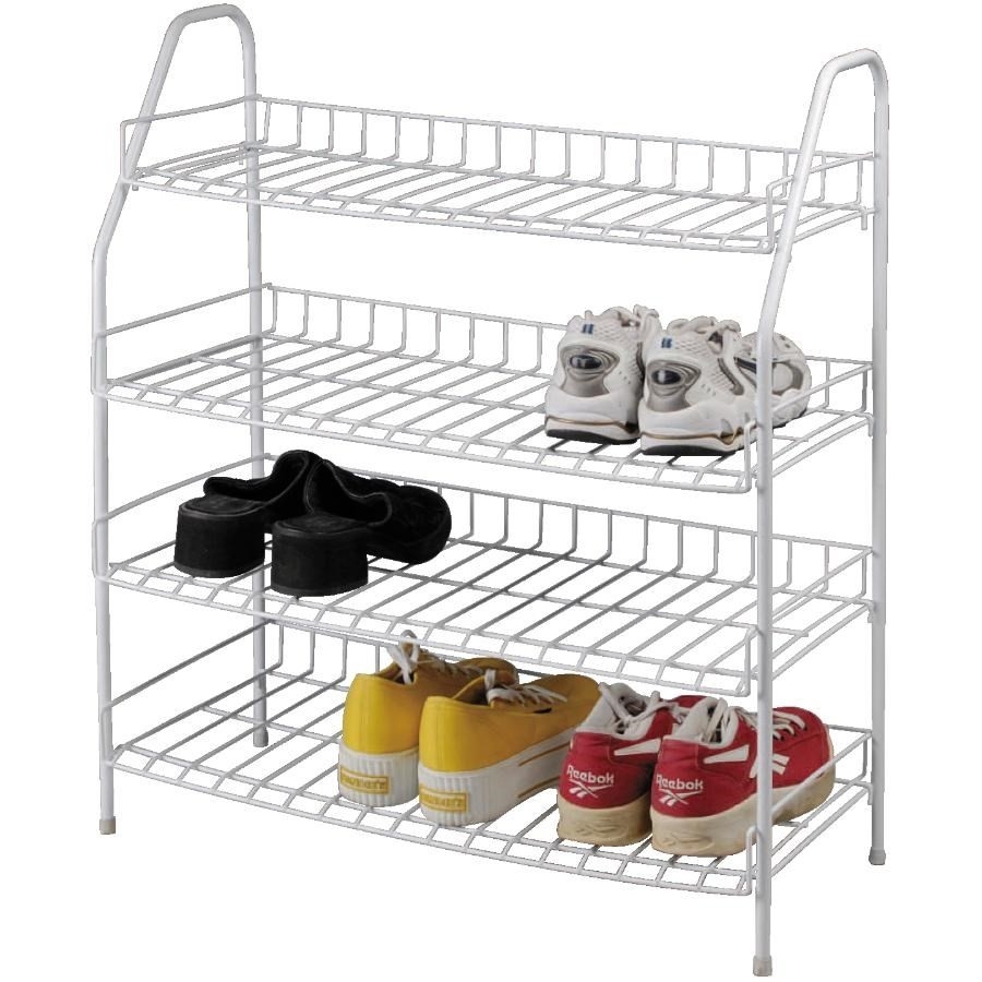 Range-chaussures extensible à 4 étages, blanc