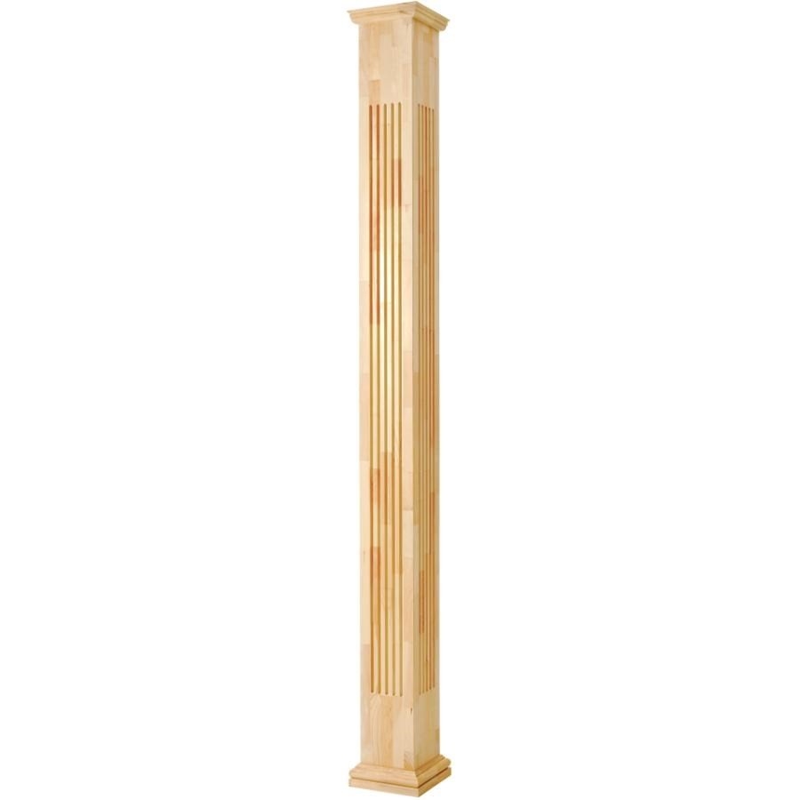 Couvre-poteau carré cannelé de 7-1/4 po x 8 pi en pin