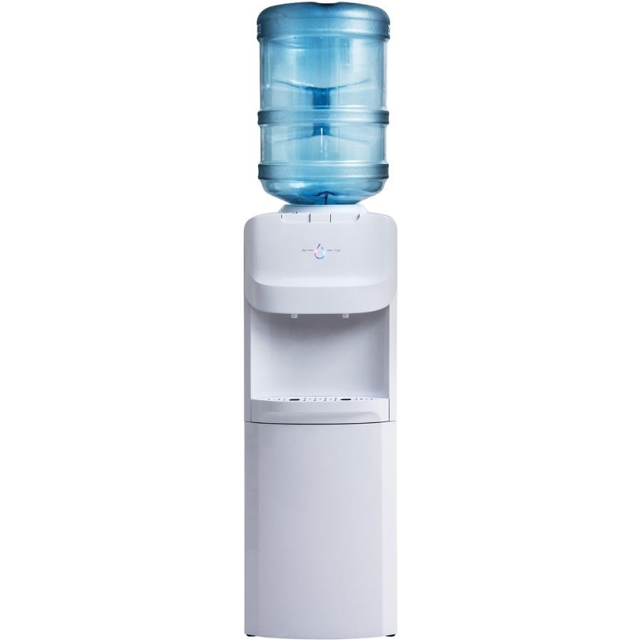 Distributeur d'eau contemporain à chargement par le haut à 2 réglages de  température, blanc