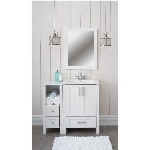 Meuble-lavabo Clare blanc de 23,6 po de largeur x 18,7 po de profondeur x 33,5 po de hauteur à 2 portes et 1 tiroir