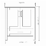 Meuble-lavabo blanc Clare de 30 po de largeur x 18,7 po de profondeur x 33,5 po de hauteur à 2 portes et 1 tiroir