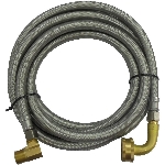 Raccord flexible de 3/8 po x 144 po en acier inoxydable pour lave-vaisselle, avec coude