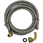 Raccord flexible de 3/8 po x 144 po en acier inoxydable pour lave-vaisselle, avec coude