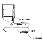 Coude en laiton pour cabine de douche