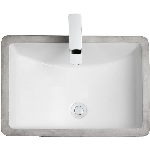 Lavabo rectangulaire blanc de 20 po x 14 po pour meuble-lavabo à montage par le dessous