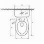 Toilette allongée isolée haute Marriot blanche à double chasse,