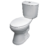 Toilette isolée ronde Marriot blanche à double chasse, 16,5 po