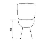 Toilette isolée ronde Marriot blanche à double chasse, 16,5 po