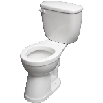 Toilette allongée blanche isolée Verrazano de 6 L, 18 po