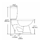 Toilette allongée blanche isolée Verrazano de 6 L, 18 po