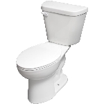 Toilette allongée isolée blanche de 4,8 L Cabot 16,5 po de hauteur