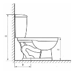 Toilette allongée isolée haute Marriot blanche à double chasse, 16,5 po