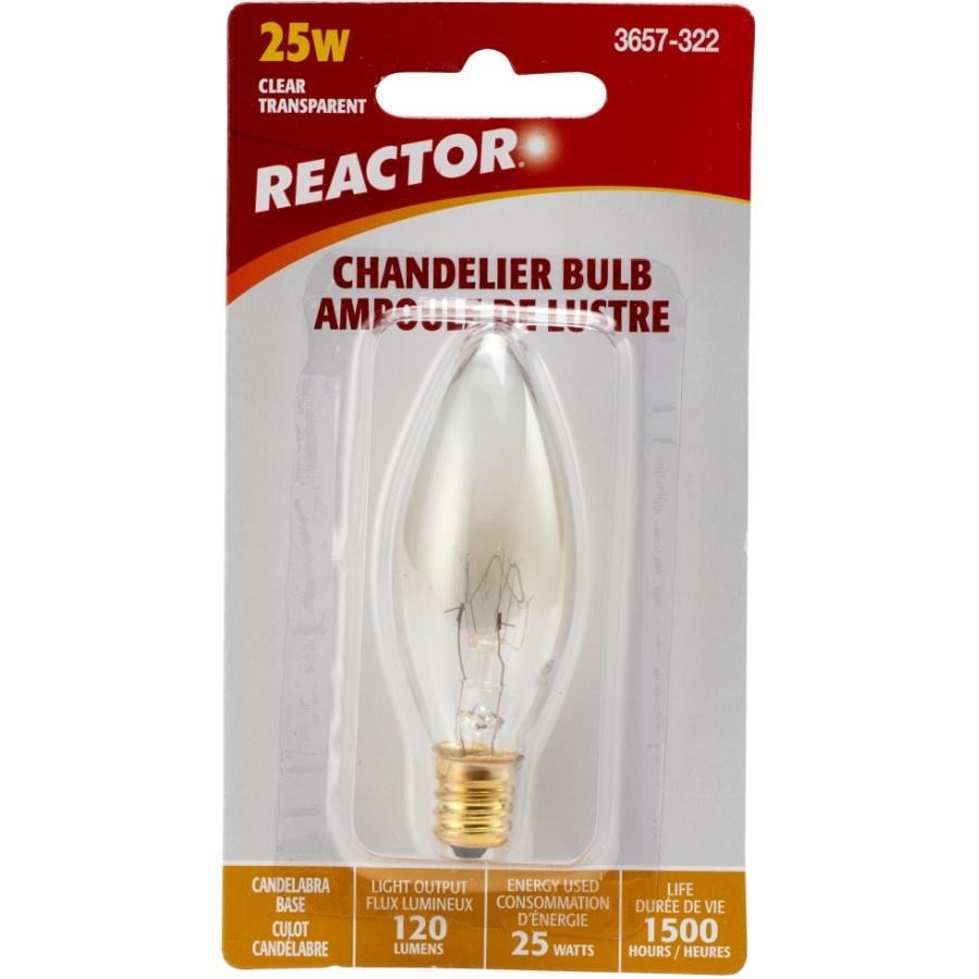 Ampoule B8 de 25 W à culot candélabre pour chandelier, transparent