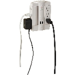 Adaptateur mural à 6 sorties avec limiteur de surtension et ports USB