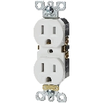 Prise de courant double et inviolable de 15 A et 125 V, blanc