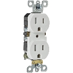 Prise de courant double et inviolable de 15 A et 125 V, blanc