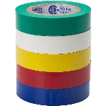 Paquet de 5 rubans électriques de couleurs variées en PVC de 1/2" x 20' x 7 mil