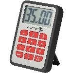 Minuterie numérique de 100 minutes en acier inoxydable, noir et rouge