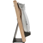 Couteau électrique sans fil, argenté avec socle en bois de chêne