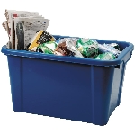 Bac de recyclage de couleur bleu, 21 po x 15 po x 12 po