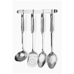 Rangement mural de cuisine en acier inoxydable avec 6 crochets